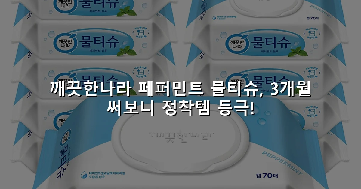 깨끗한나라 페퍼민트 물티슈, 3개월 써보니 정착템 등극!