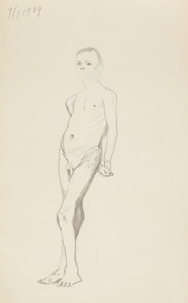 akt stojącego chłopca 1909