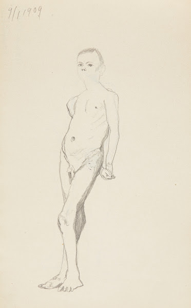 akt stojącego chłopca 1909