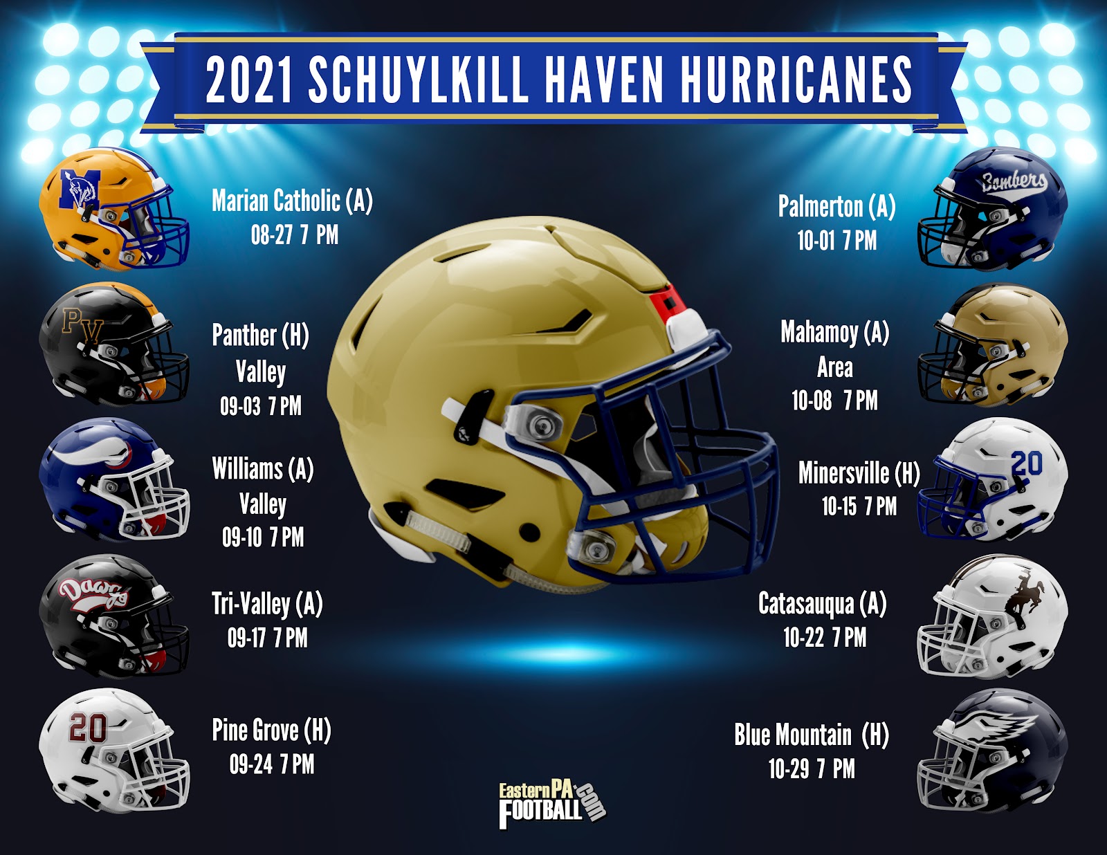 Schuylkill Haven Hurricanes - Varsity Football Schedule