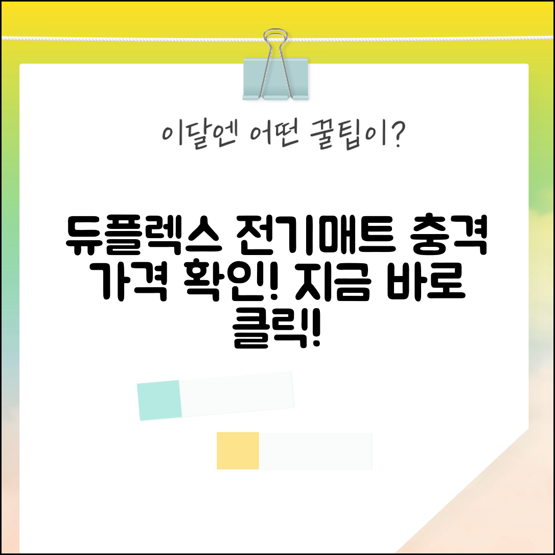 충격적인 듀플렉스전기매트 가격 확인하기!