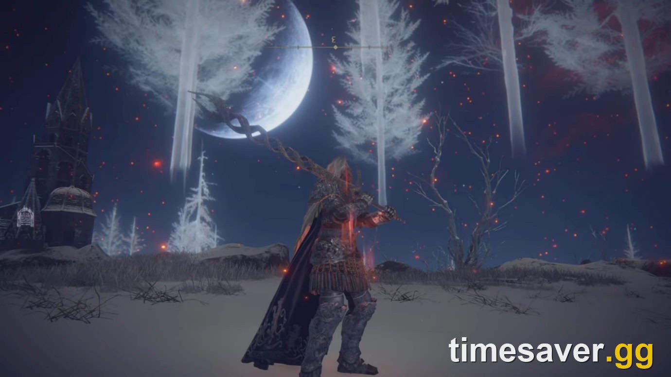 A Strength/Faith Tarnished wielding a colossal weapon wreathed in fire in Elden Ring