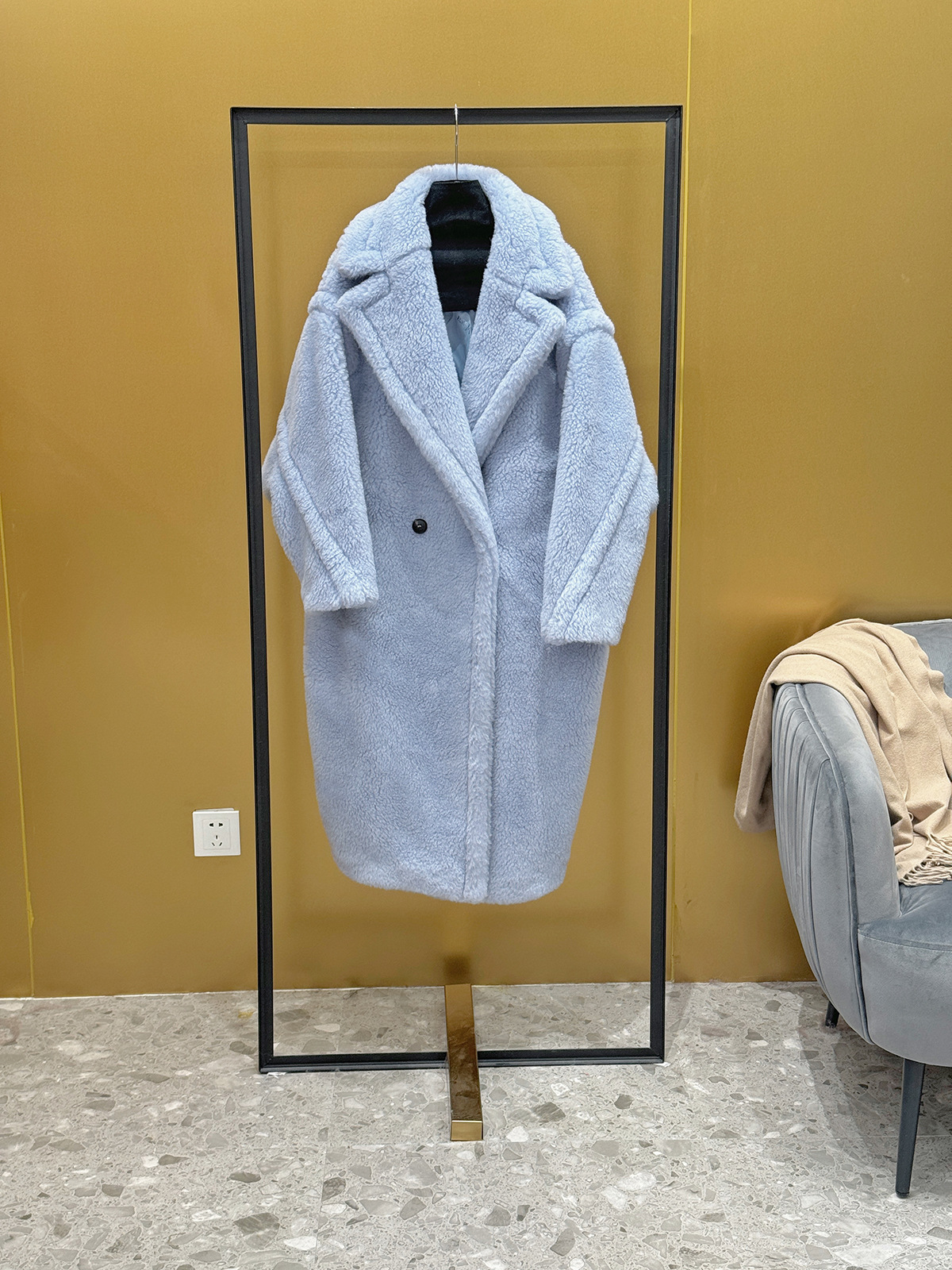 Women's winter coat, teddy look, long