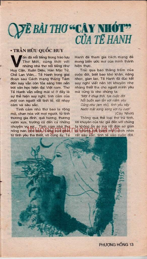 Tập san thơ văn : Phượng hồng (số 9 - 1995) - Trang 13