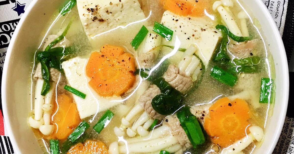 Canh Thịt Bò Nấm Bạch Tuyết