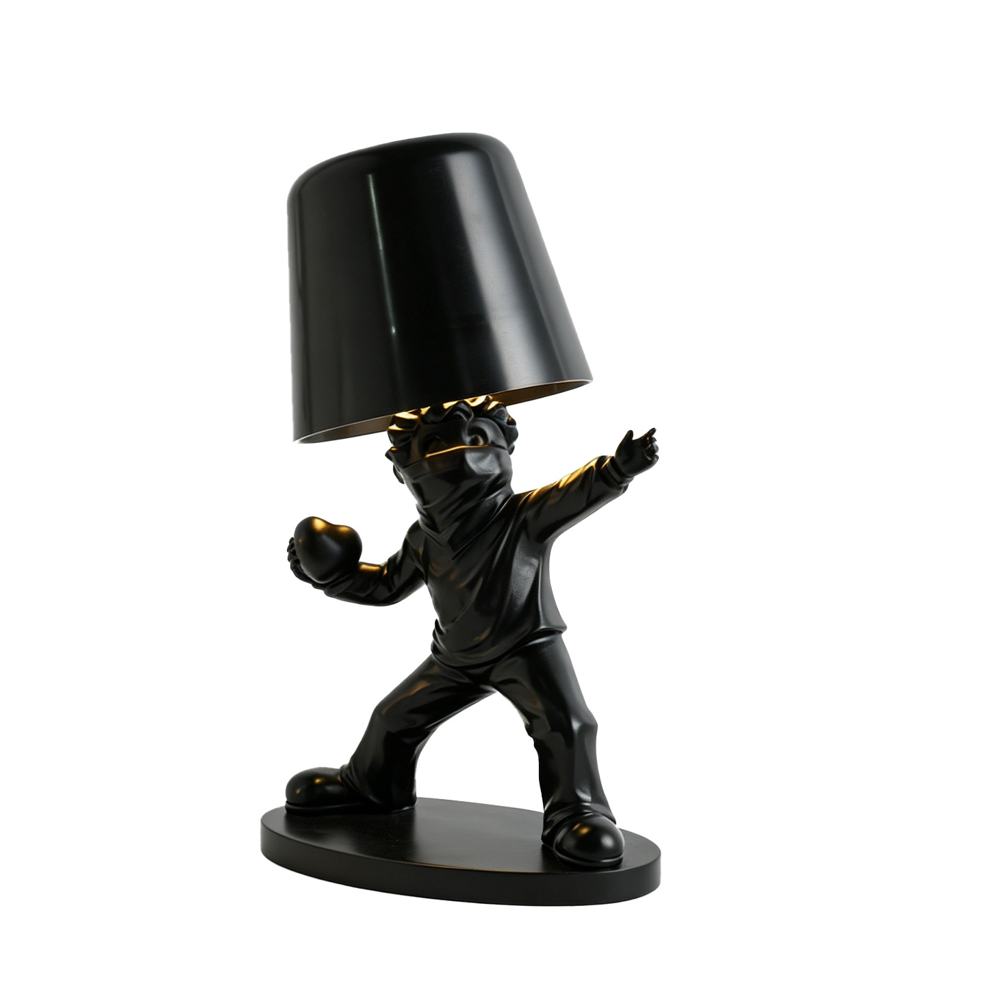 Moderne Tischlampe mit Figurenmotiv, dreifarbig dimmbar