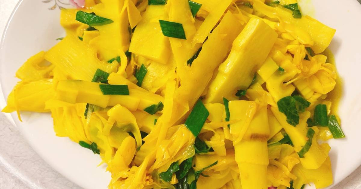 Món chay: Măng trúc xào lá lốt