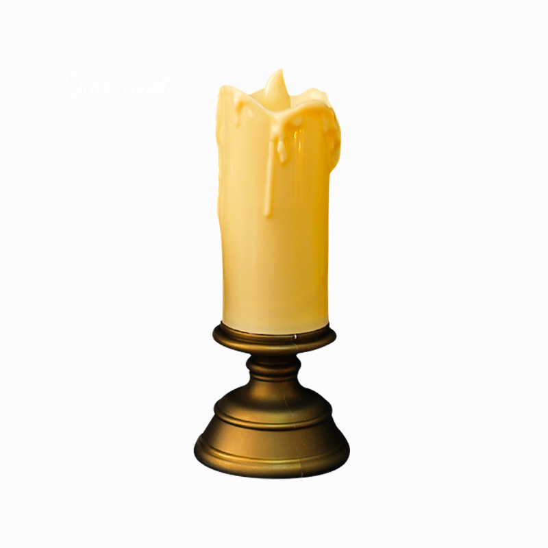 LED candle with dripping effect in vintage style