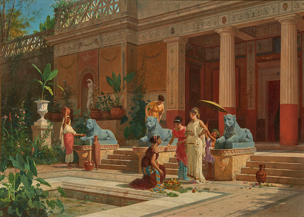 A fruit seller in the courtyard of a Pompeian villa 1876