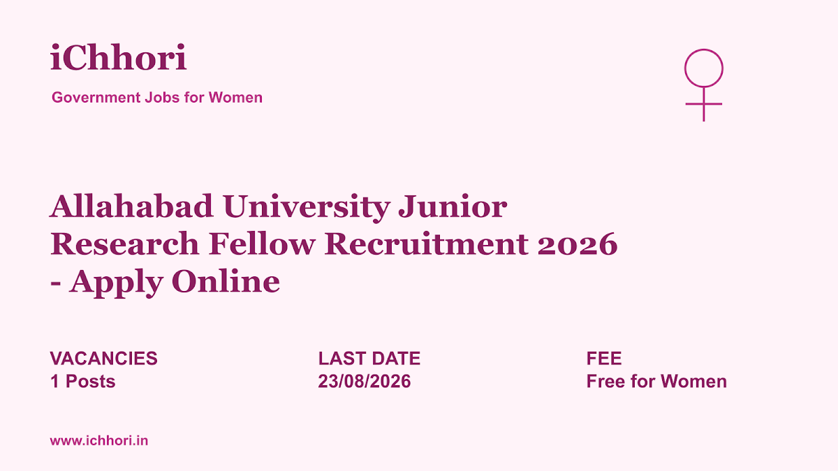 Allahabad University Junior Research Fellow Recruitment 2026 - Apply Online - iChhori