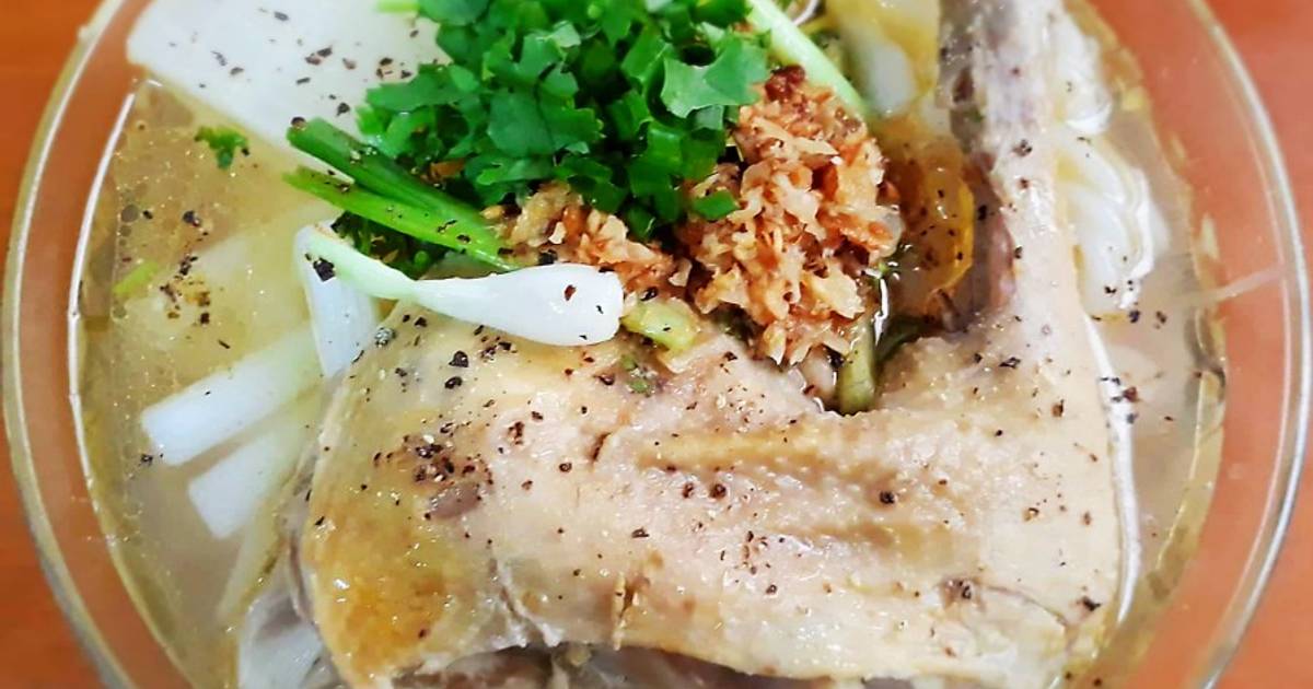 GÀ nấu nui gạo