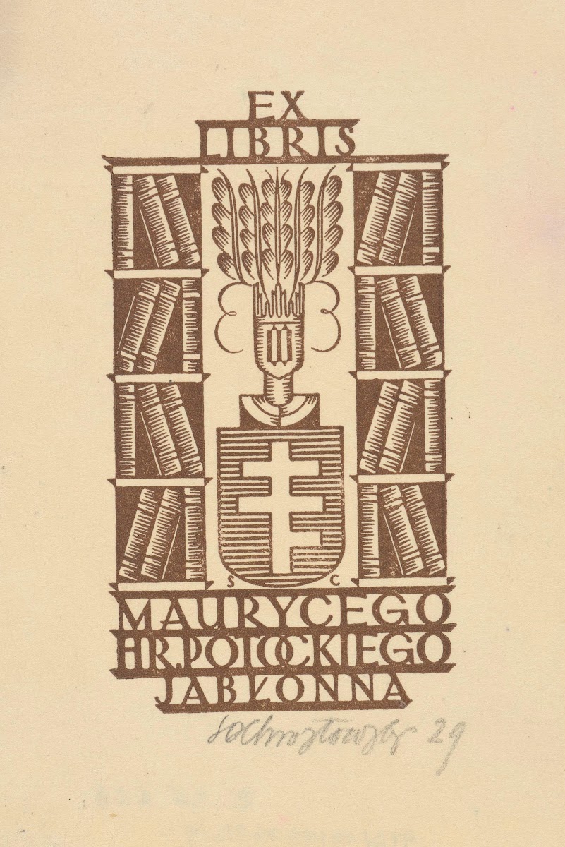 Ex libris Maurycego hr Potockiego Jabłonna 1929