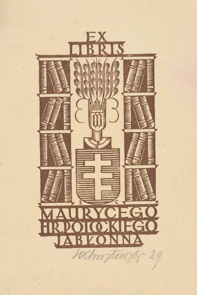 Ex libris Maurycego hr Potockiego Jabłonna 1929