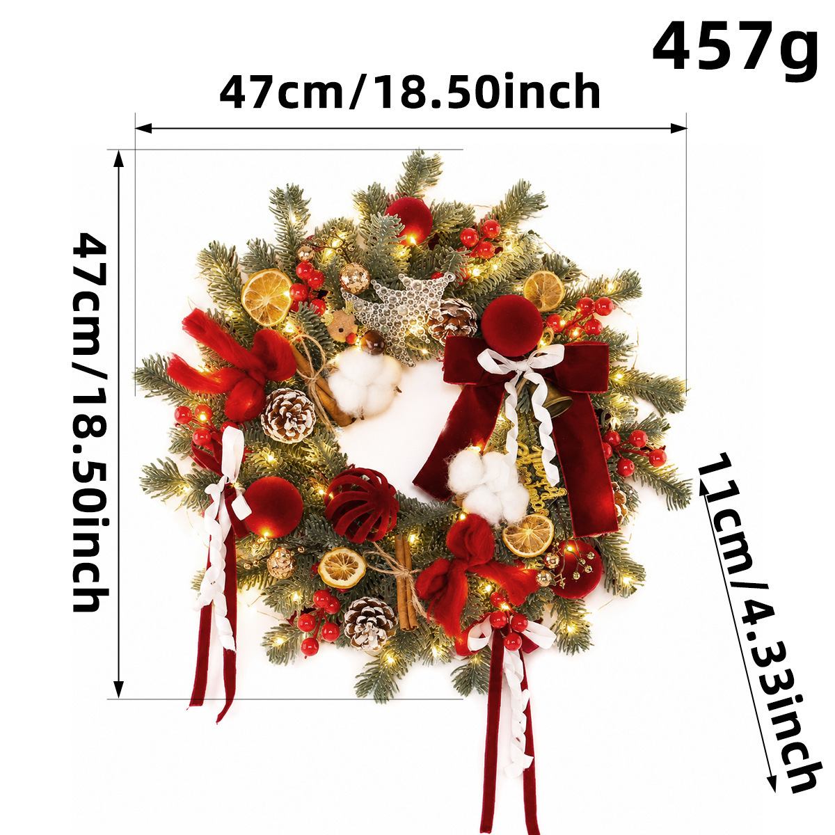 Decorative Christmas wreaths and garlands for festive occasions