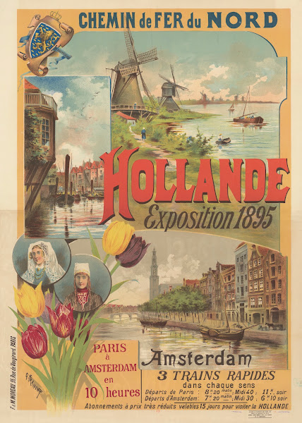 Chemin de Fer du Nord Hollande exposition 1895 Paris à Amsterdam en 10 heures 18