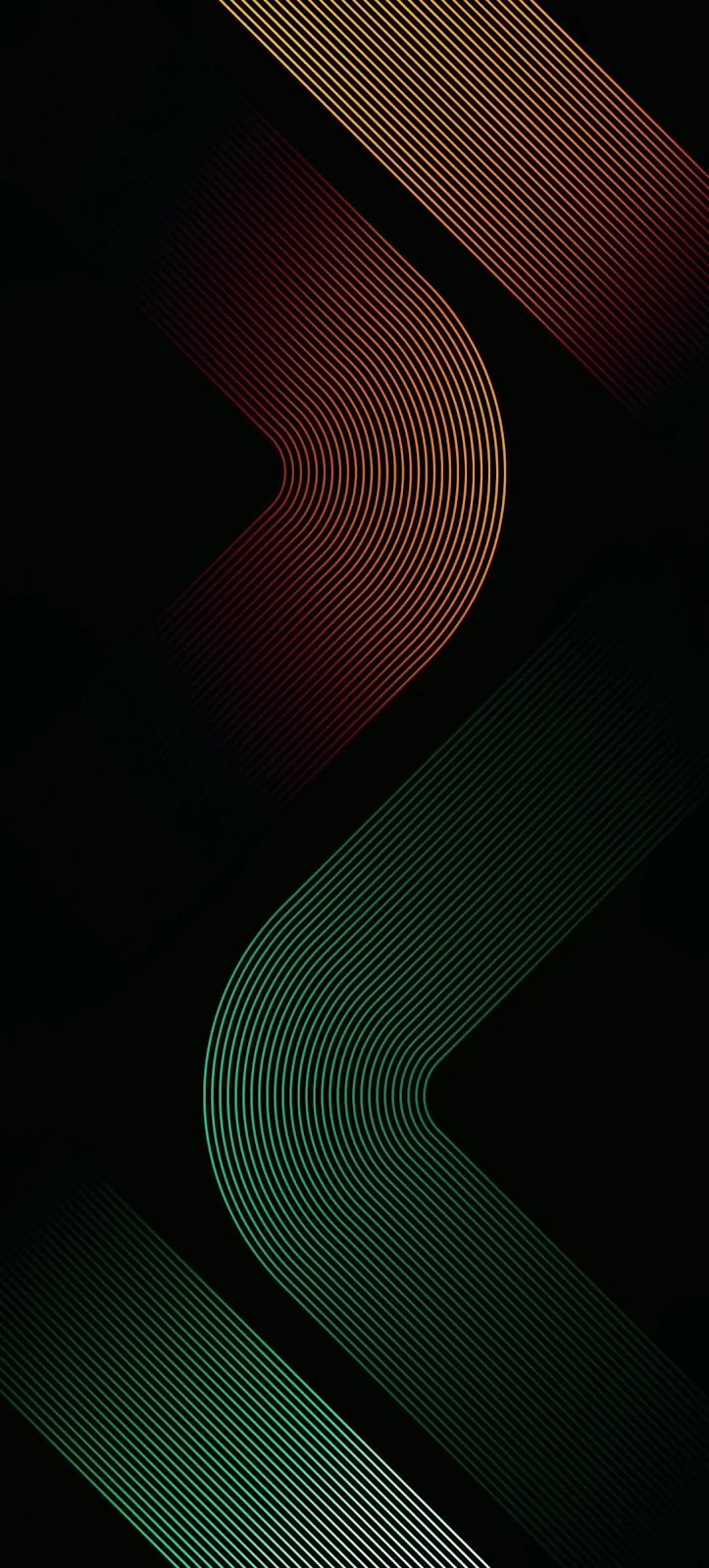 Abstract Curved Stripe Waves - Digital Abstract Art Full HD iPhone Wallpaper (1080x2391)