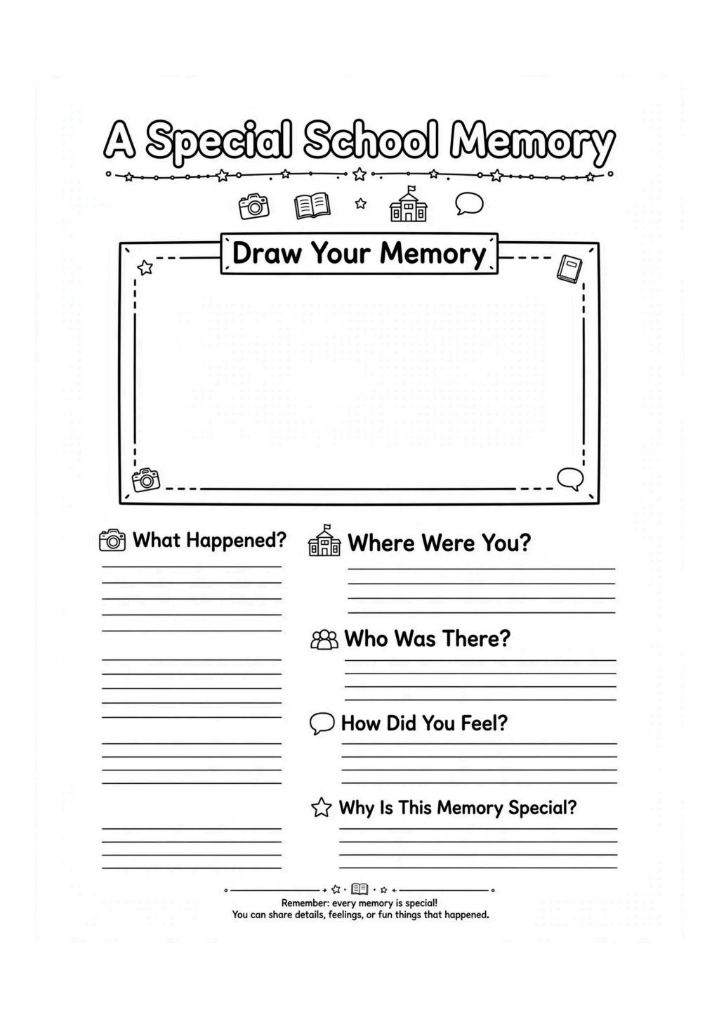 A Special School Memory Worksheet