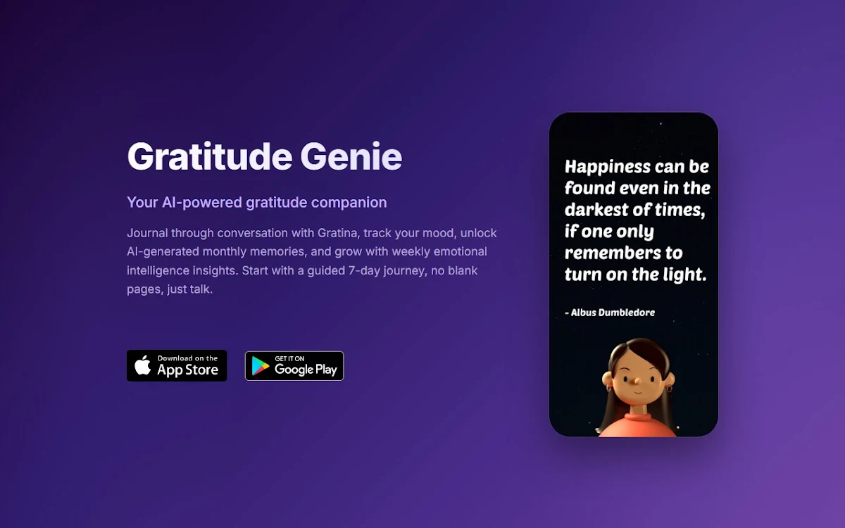Captura de Gratitude Genie
