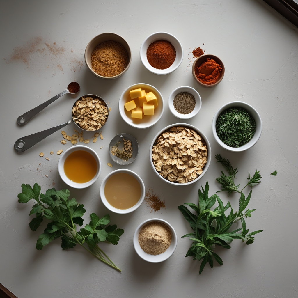 Ingredients for Easy Oatmeal Bars for a Healthier Snack Time Delight - Quick & Homemade