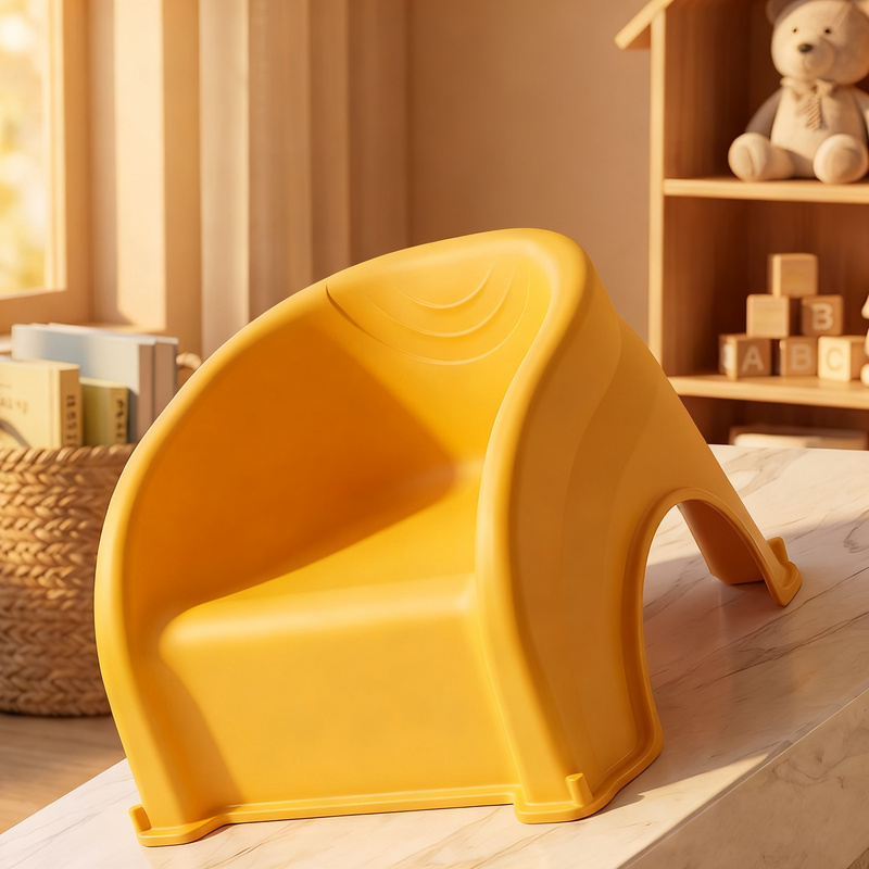 Plastic children's chair with backrest, stackable
