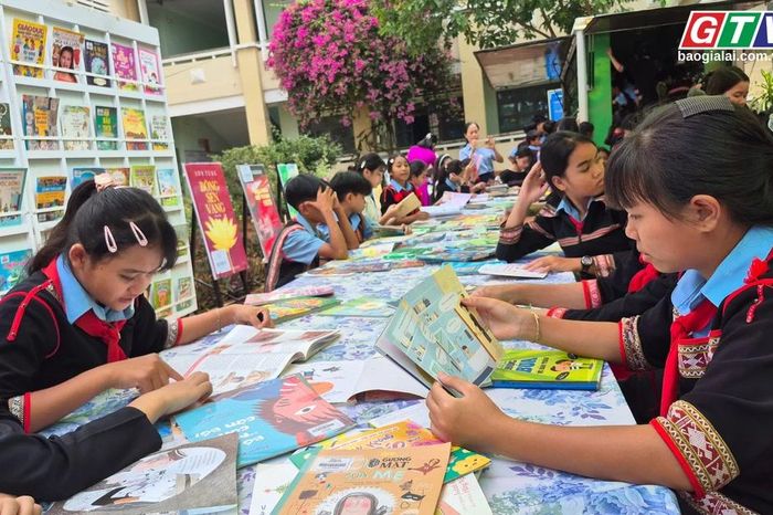 Rộn ràng ngày hội đọc sách Trường Phổ thông dân tộc nội trú - THCS Đức Cơ - Báo Gia Lai