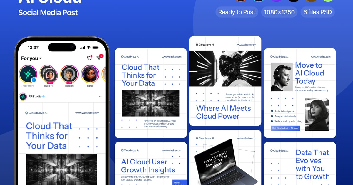 AI Cloud Computing Instagram Carousel Post Free Download – Envato Elements