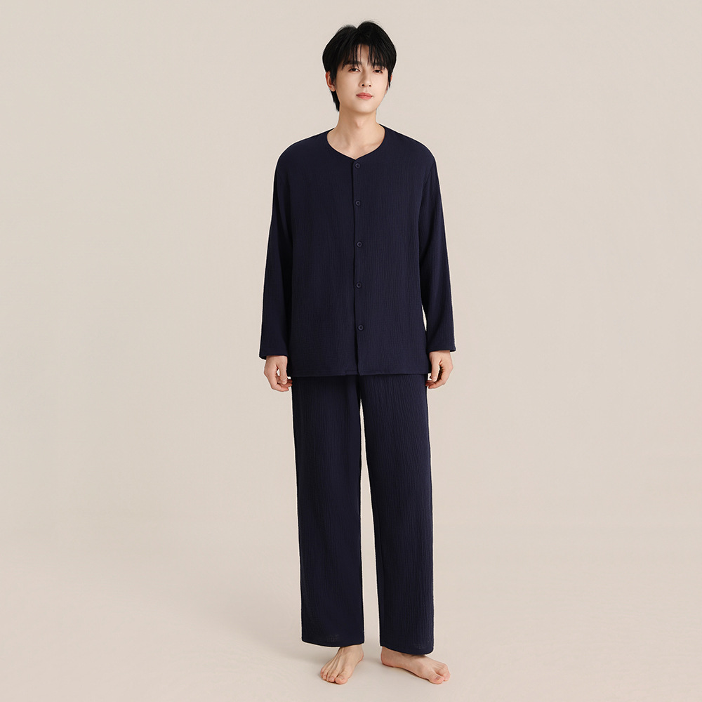 Cotton Pajamas, Set, Round Neck, for Couples