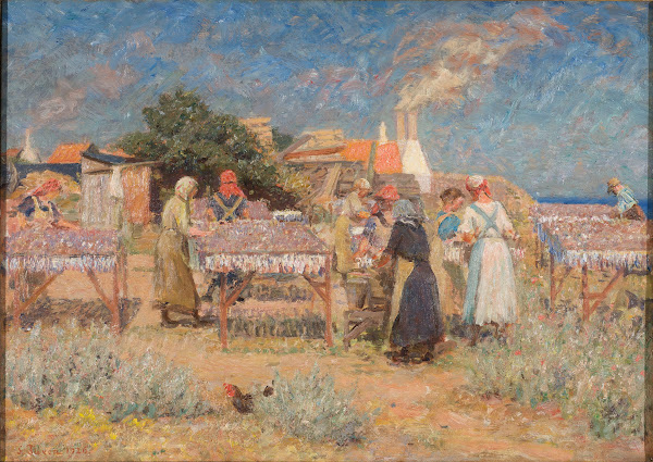 Sun drying herrings 1926