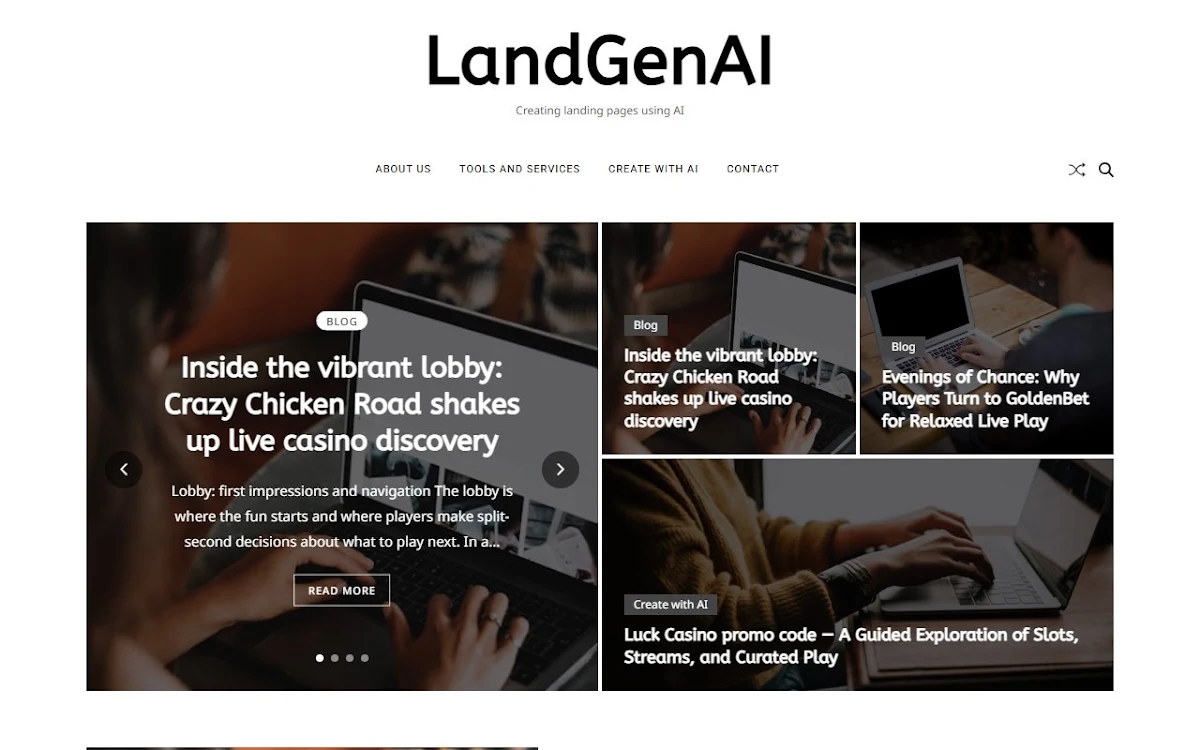Captura de AI Landing Page Generator