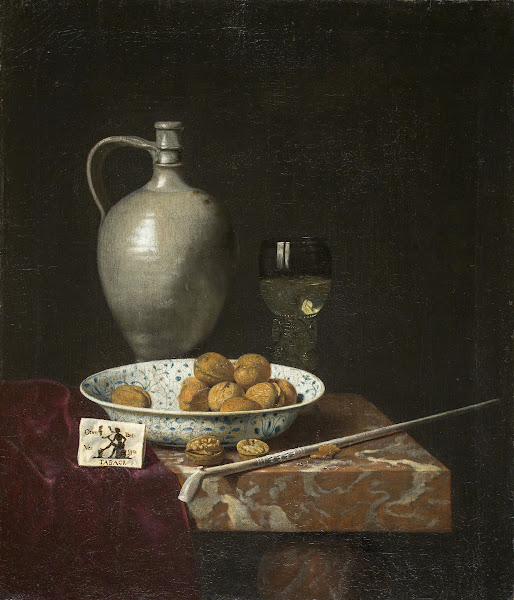 Still Life with a Pipe Nuts a Pitcher and a Tobacco Pouch