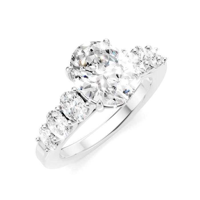 Oval Shape Semi-Mount Diamond Engagement Ring