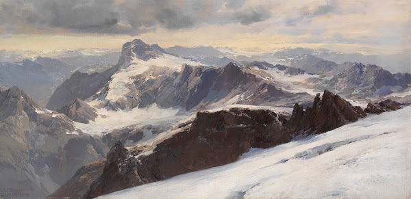 Die Alpen von Graubünden vom Tödi aus 1900