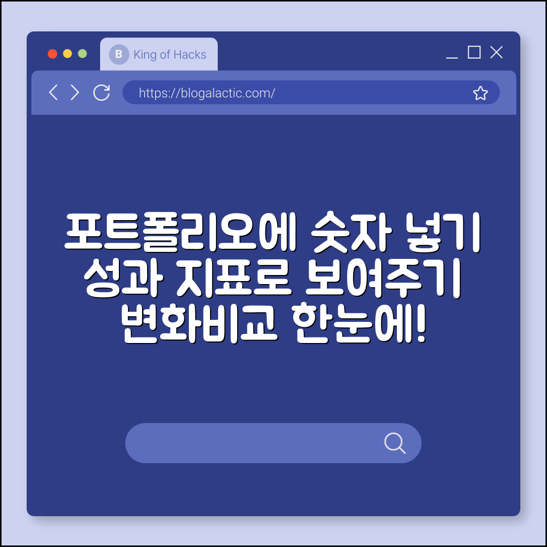 포트폴리오에 숫자를 넣는 법: 성과 보여주기 (지표, 변화, 비교)