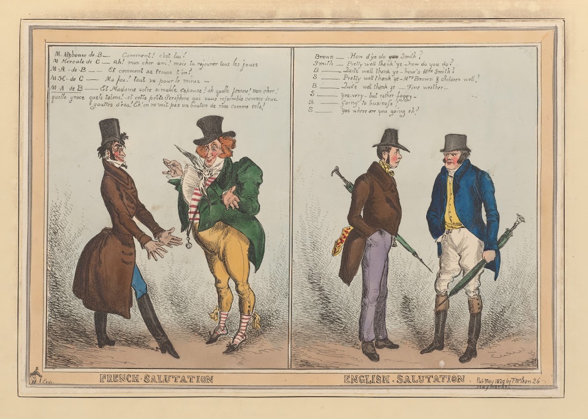 French Salutation English Salutation 1827 1829