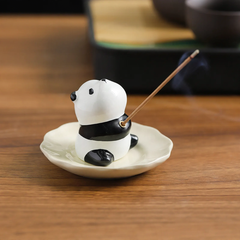 Panda-Räucherstäbchenhalter aus Kunstharz