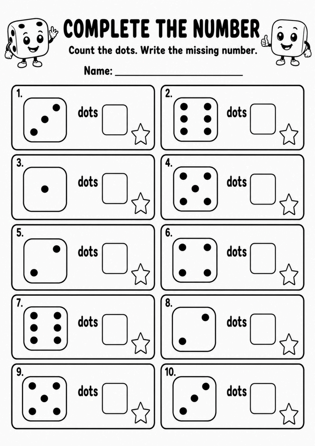 Complete the Number Counting Worksheet