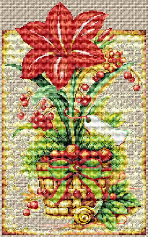 DOME100401 Vintage Lily