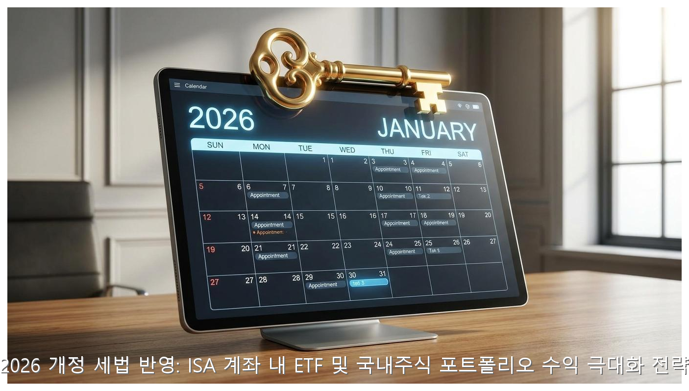 2026 개정 세법 반영: ISA 계좌 내 ETF 및 국내주식 포트폴리오 수익 극대화 전략 핵심 안내 및 분석 인포그래픽 (8)