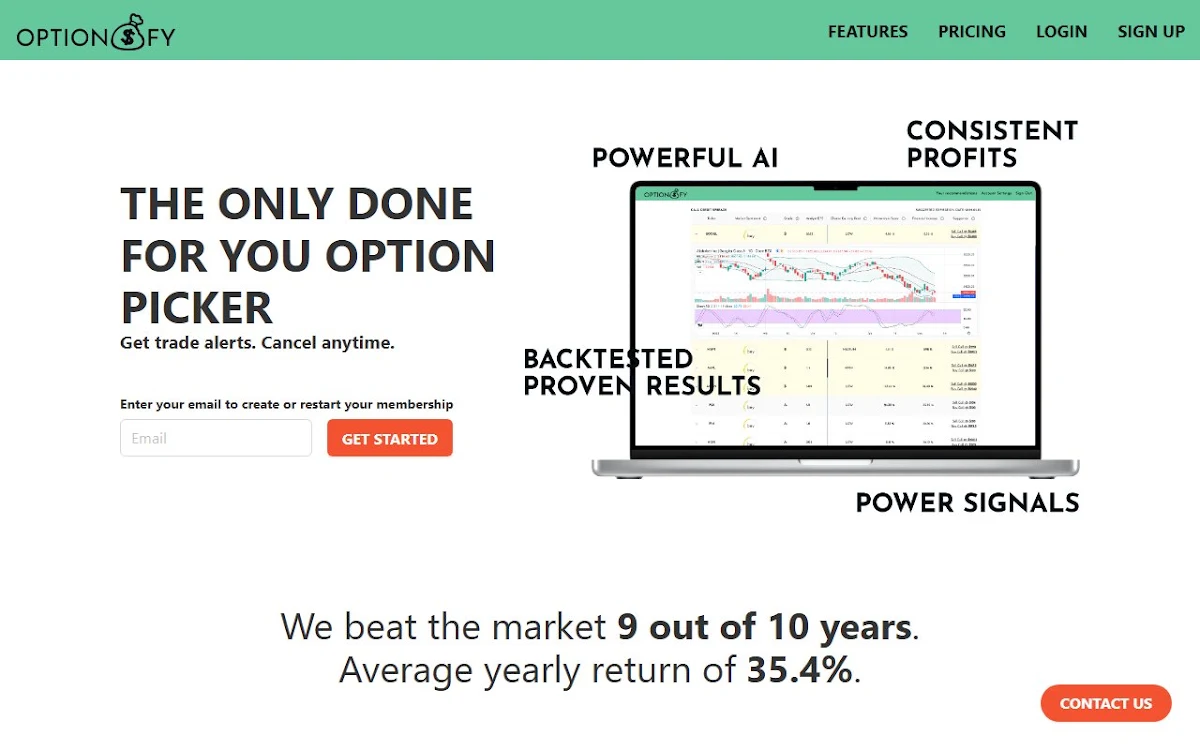 Captura de Optionsfy