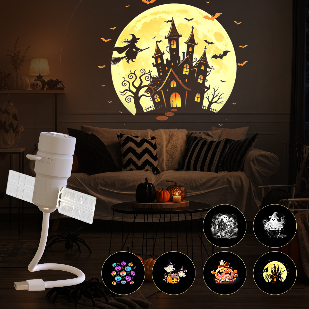 Halloween Starry Sky Projection Lamp with USB
