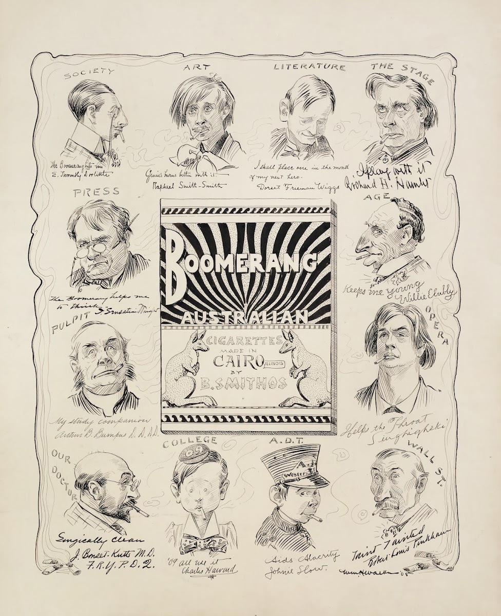 People representing various professions explain why they smoke 1906