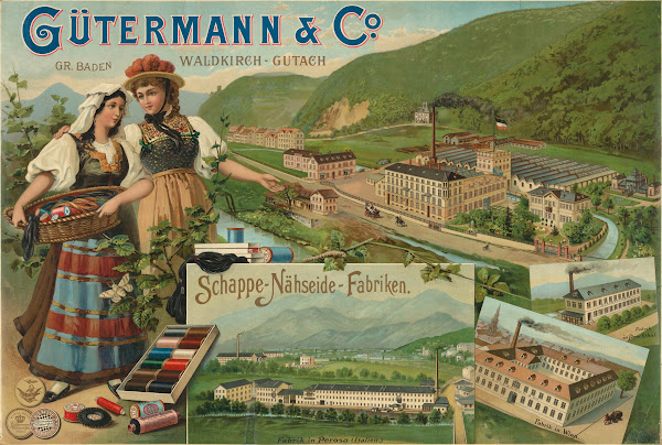 GüTermann  Co Waldkirch Gutach Schappe NäHseide Fabrik 1900
