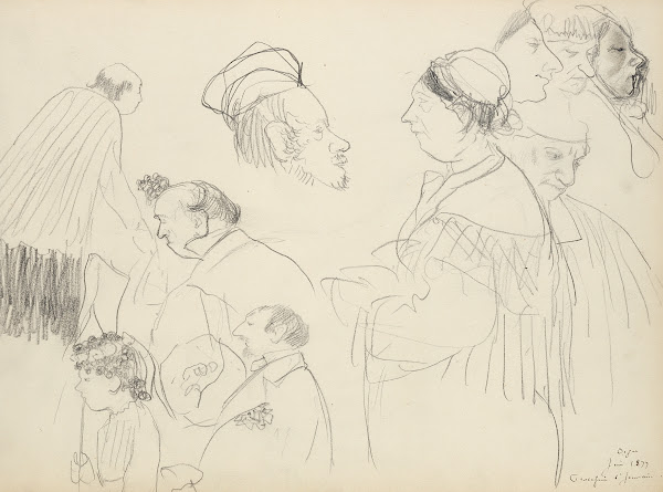 Sketches of Figures at a Funeral 1877