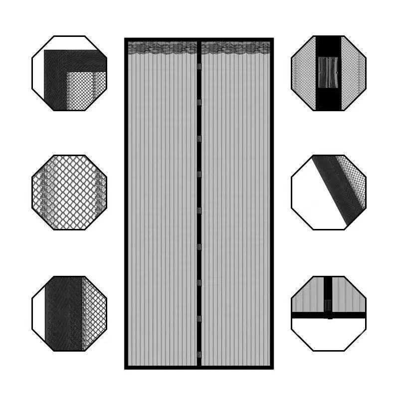 Magnetic fly screen door curtain, polyester