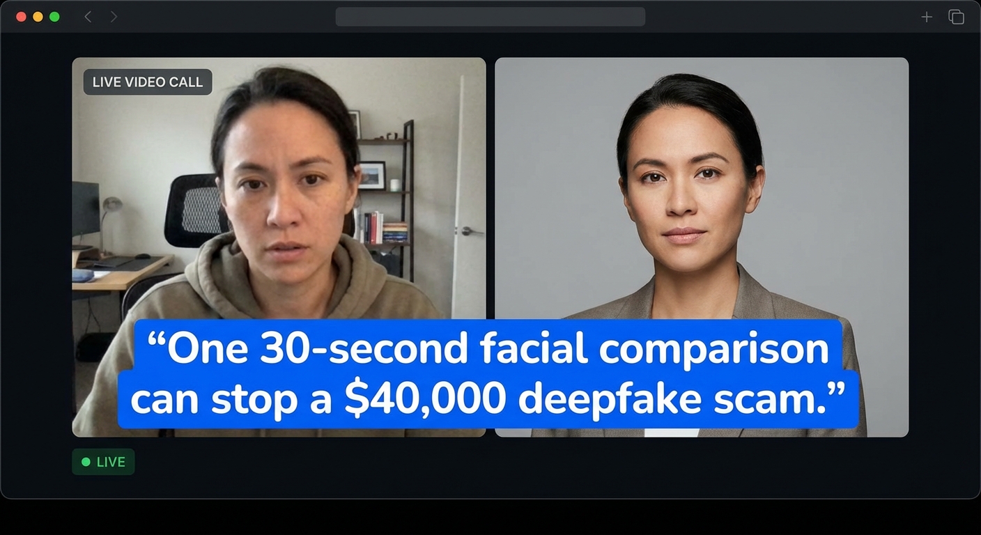 A 0.78 Match Score on a Fake Face: How Facial Geometry Stops Deepfake Wire Scams