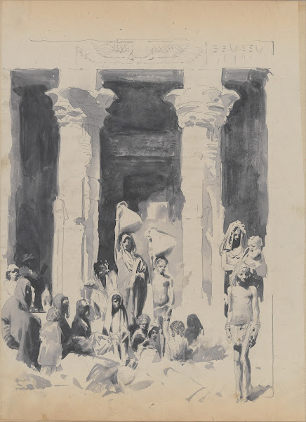 Nubians in front of the Temple of Dendur circa 1879
