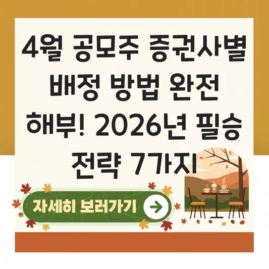 4월 공모주 증권사별 배정 방법