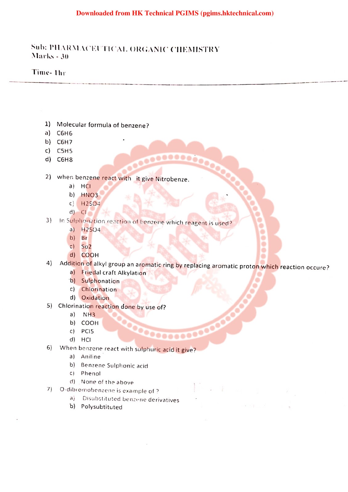 S.Y.B.PHARM. 1ST SESSIONAL POC 2 Q.P. S.P.B.C.  COP 3rd Semester B.Pharmacy Previous Year's Question Paper,BP301T Pharmaceutical Organic Chemistry II,Sharada kadu - S.P.B.C.COP,