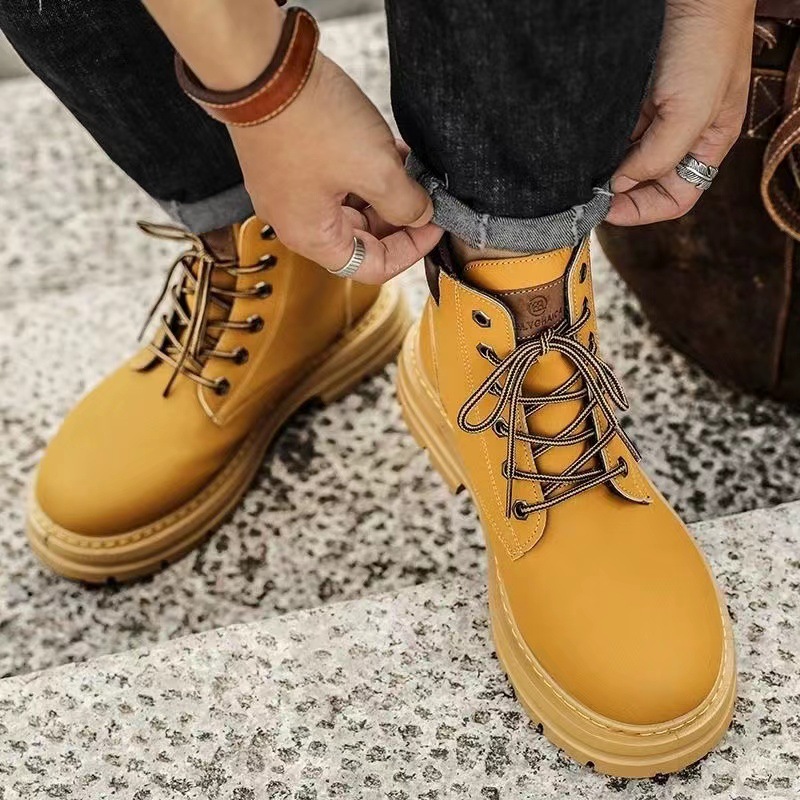 Robuste Unisex-Stiefel im Arbeitsstil, PU-Leder
