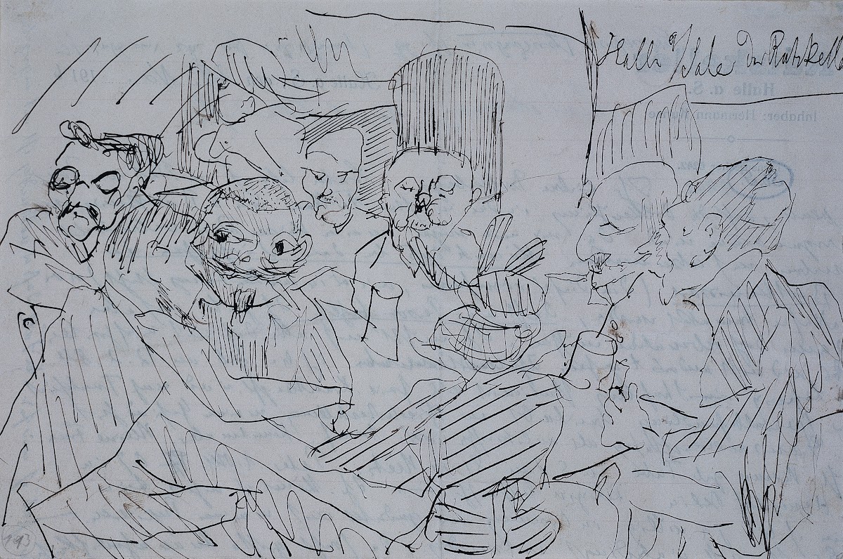 Gesellschaft im Ratskeller in Halle an der Saale 1916